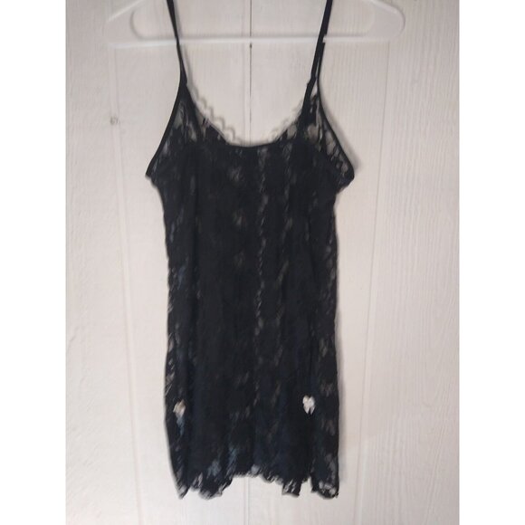 Smart & Sexy Sleepwear Womens M Lingerie Black All Lace Nightie Slip Dress Sheer - Picture 3 of 7